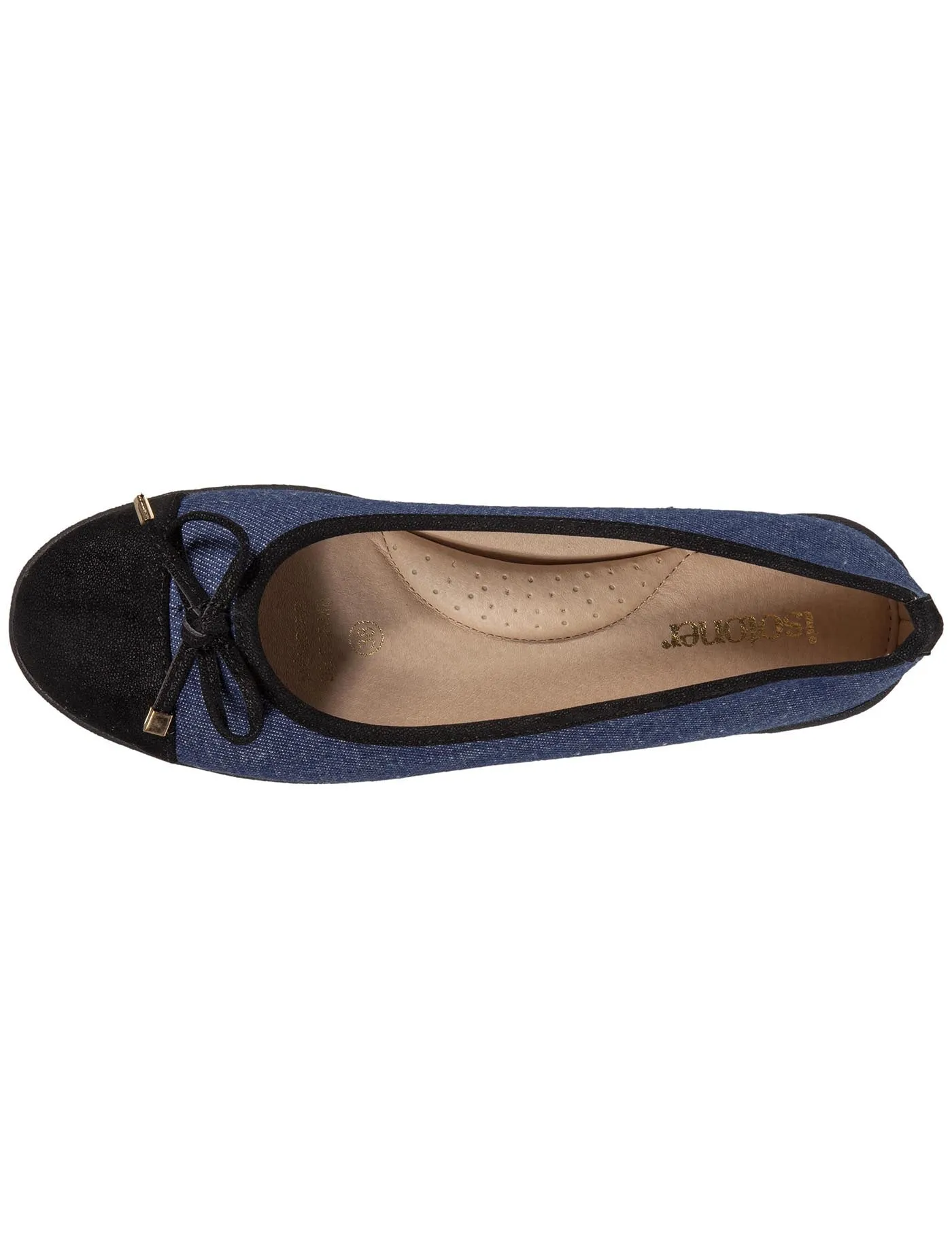 Ballerines Femme nud effet jean Bleu