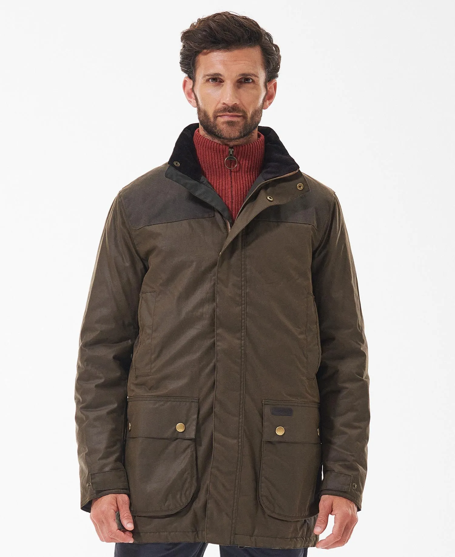 Mens Barbour Alston Waterproof Wax Jacket - Classic Outdoor Heritage Coat with Durable Protection and Timeless Style