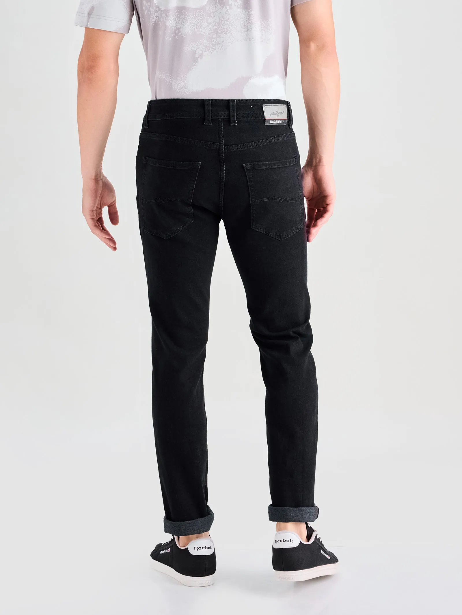 Black Straight Fit Stretch Jeans