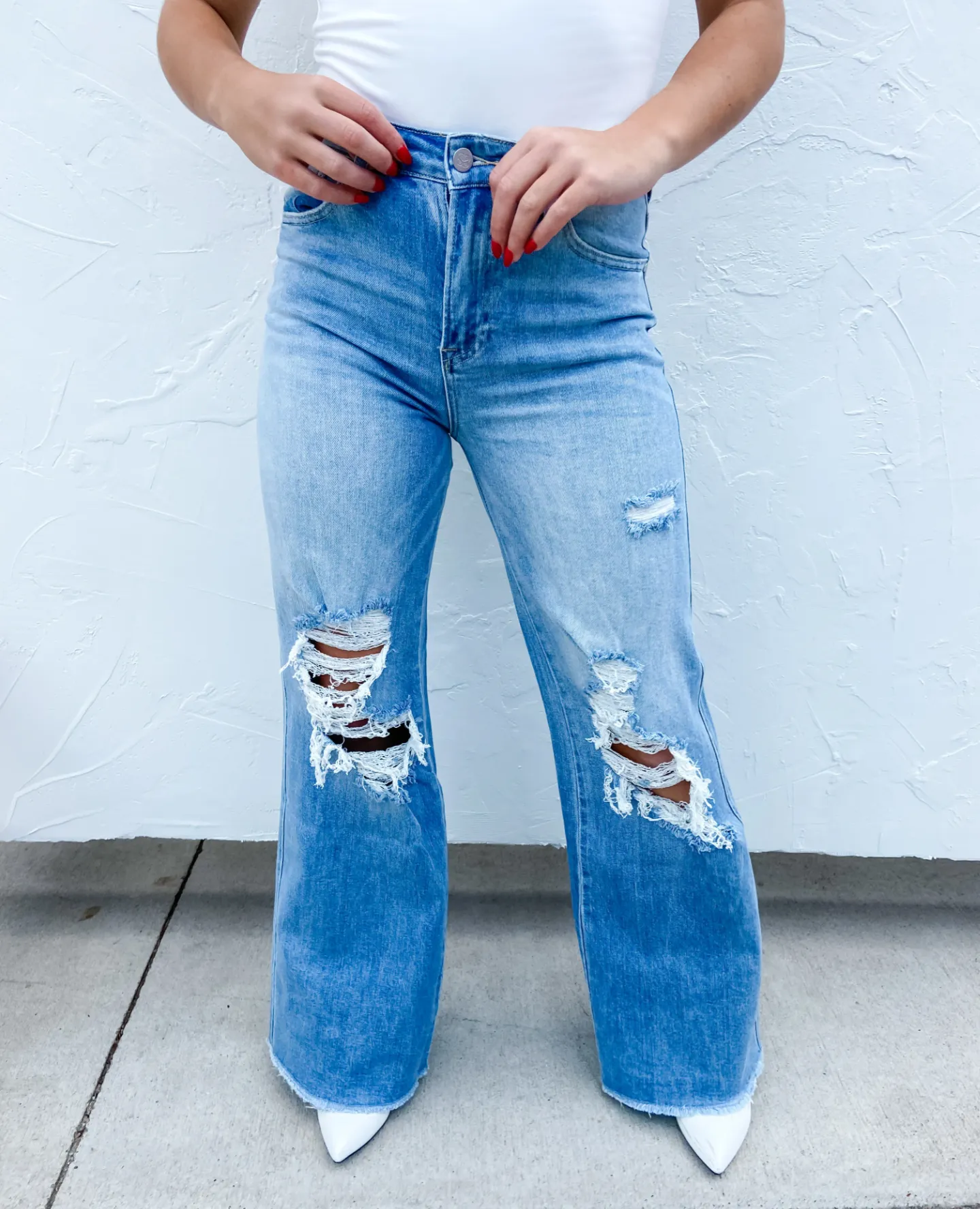 Blakeley Distressed Wide Leg Jeans