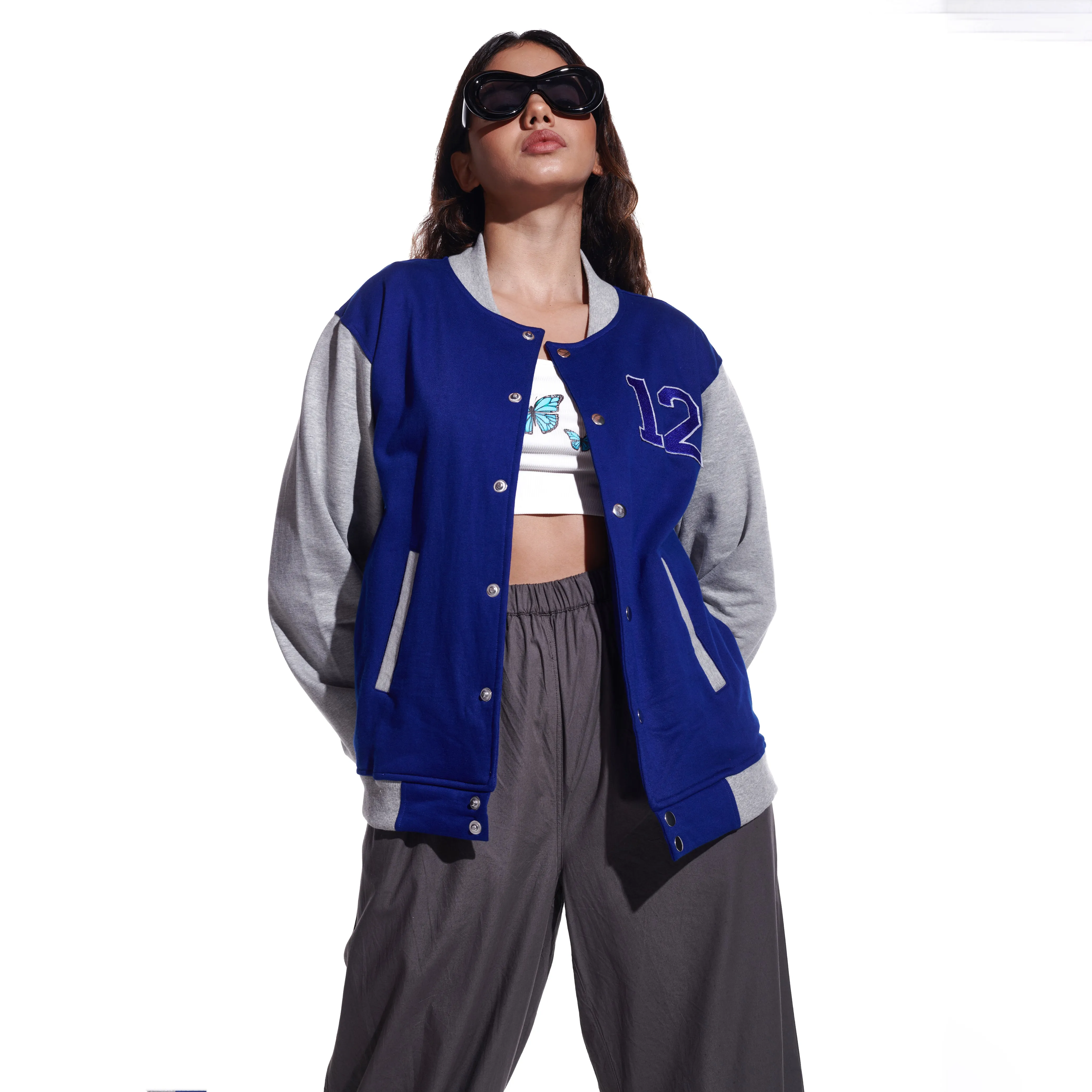 Blue Unisex Varsity Jacket