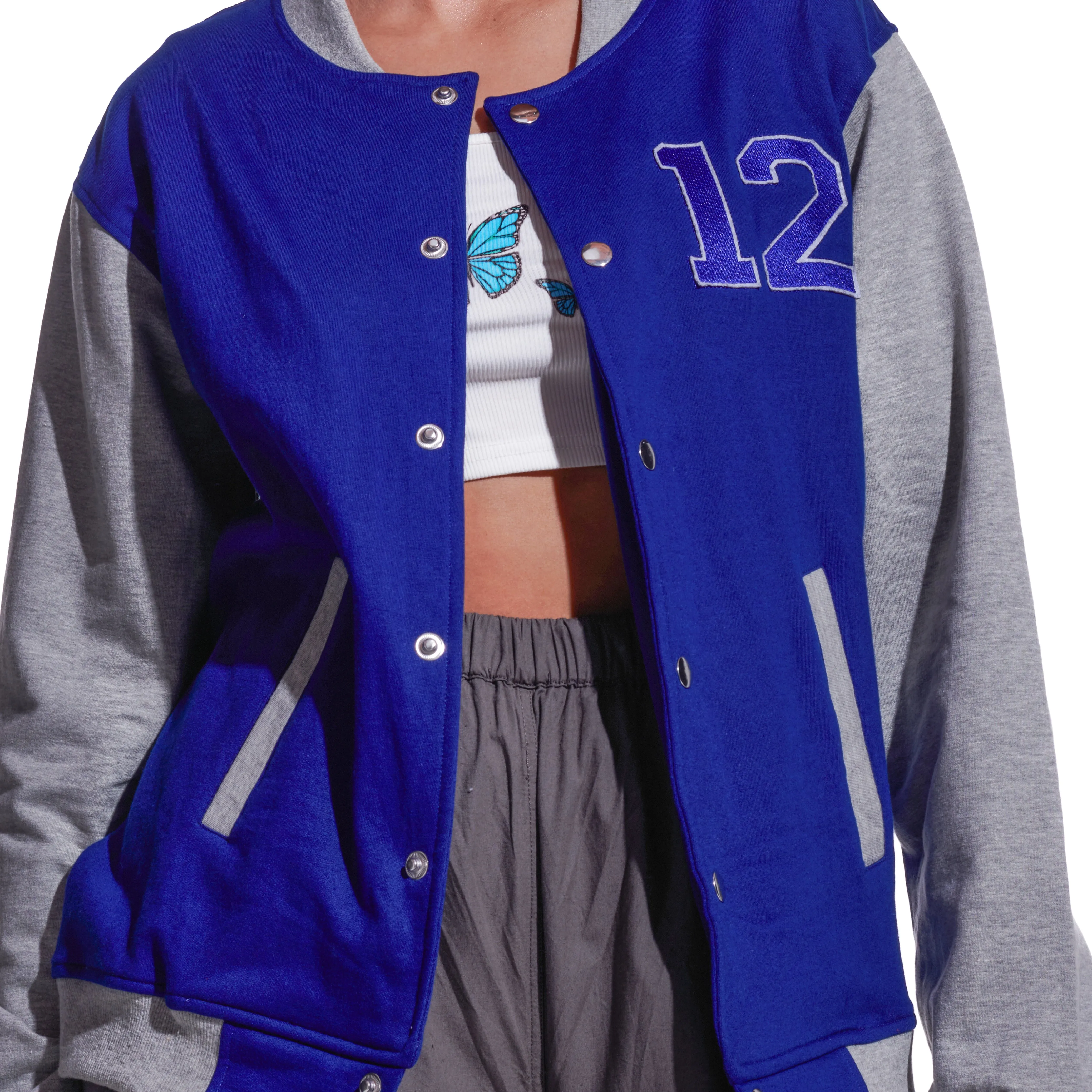 Blue Unisex Varsity Jacket