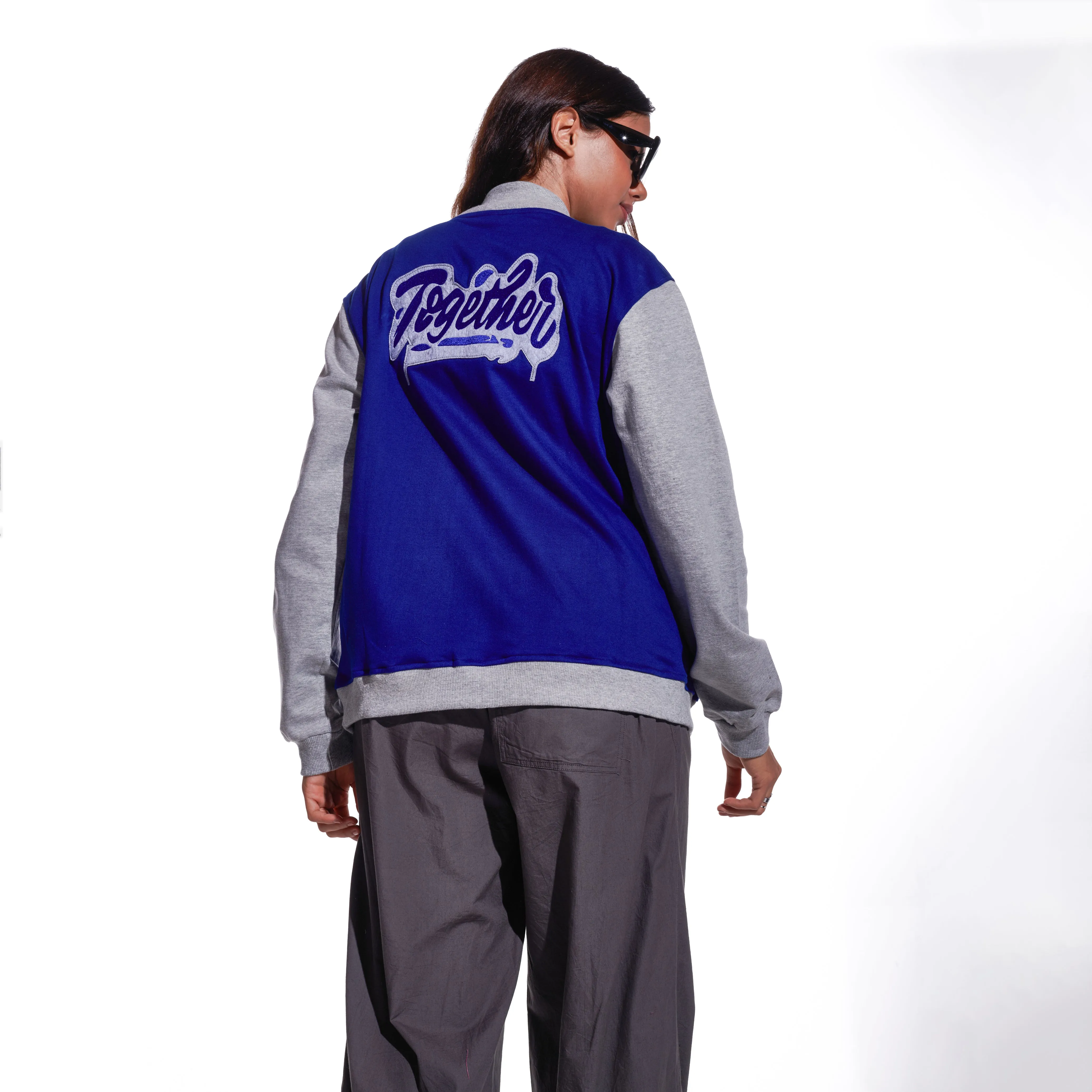 Blue Unisex Varsity Jacket