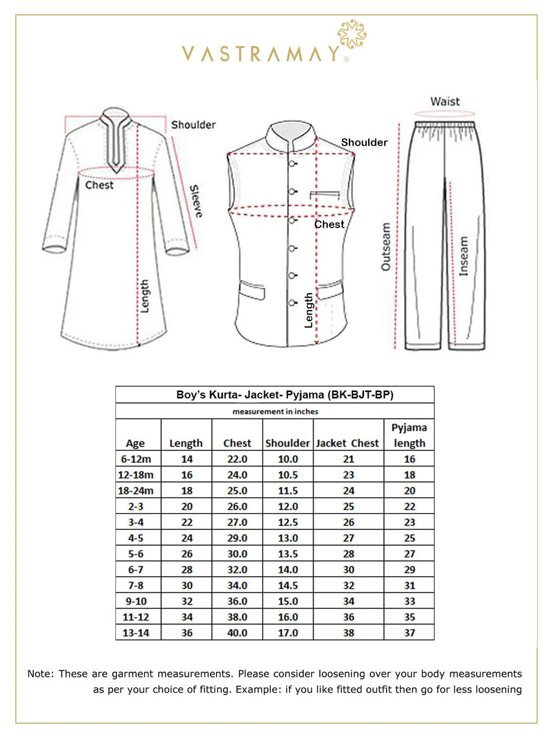 Boys' White Cotton Silk Kurta, Jacket and Pyjama Set