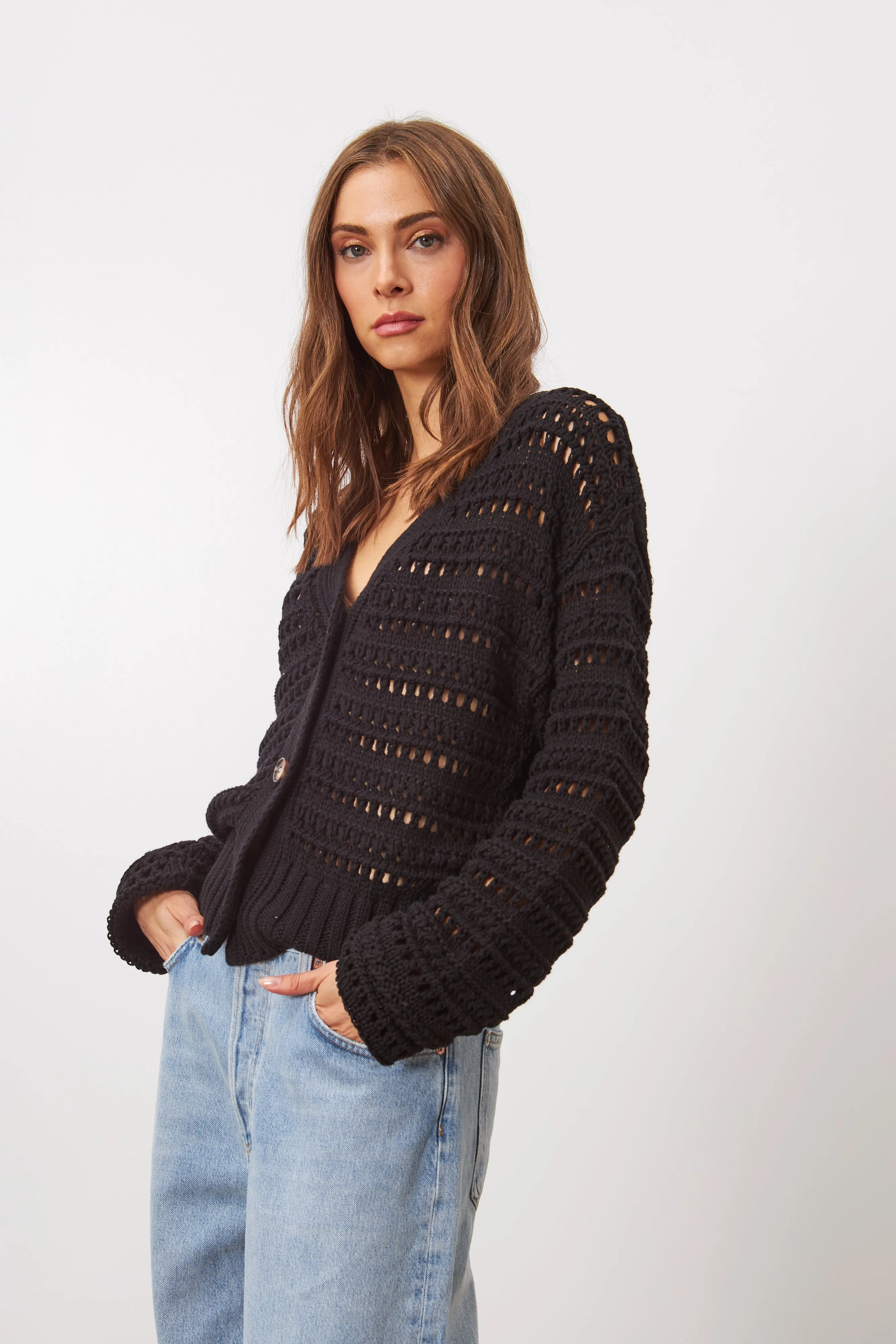 BRYNNE Caviar Cardigan - Luxurious Knitwear for Effortless Elegance