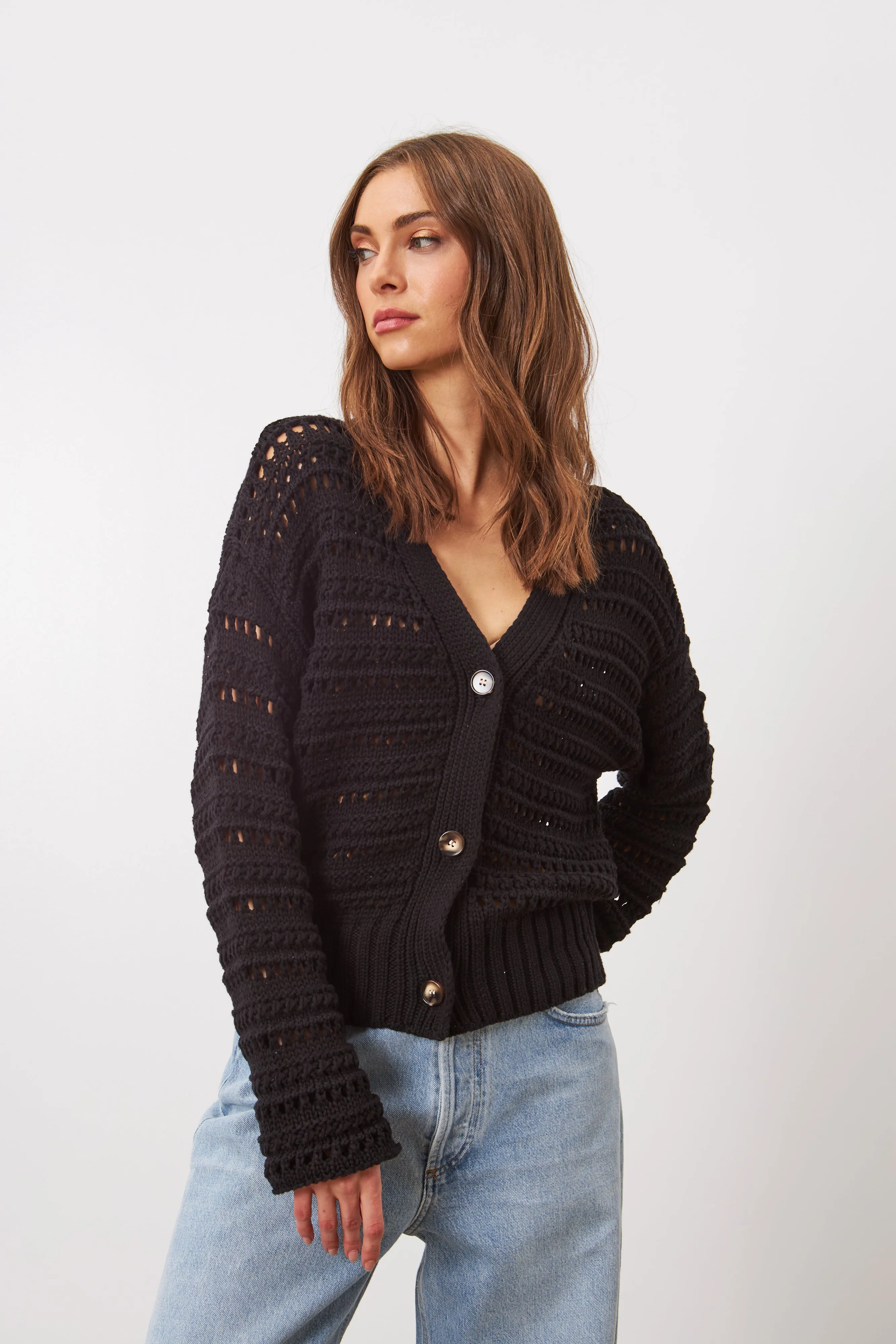 BRYNNE Caviar Cardigan - Luxurious Knitwear for Effortless Elegance