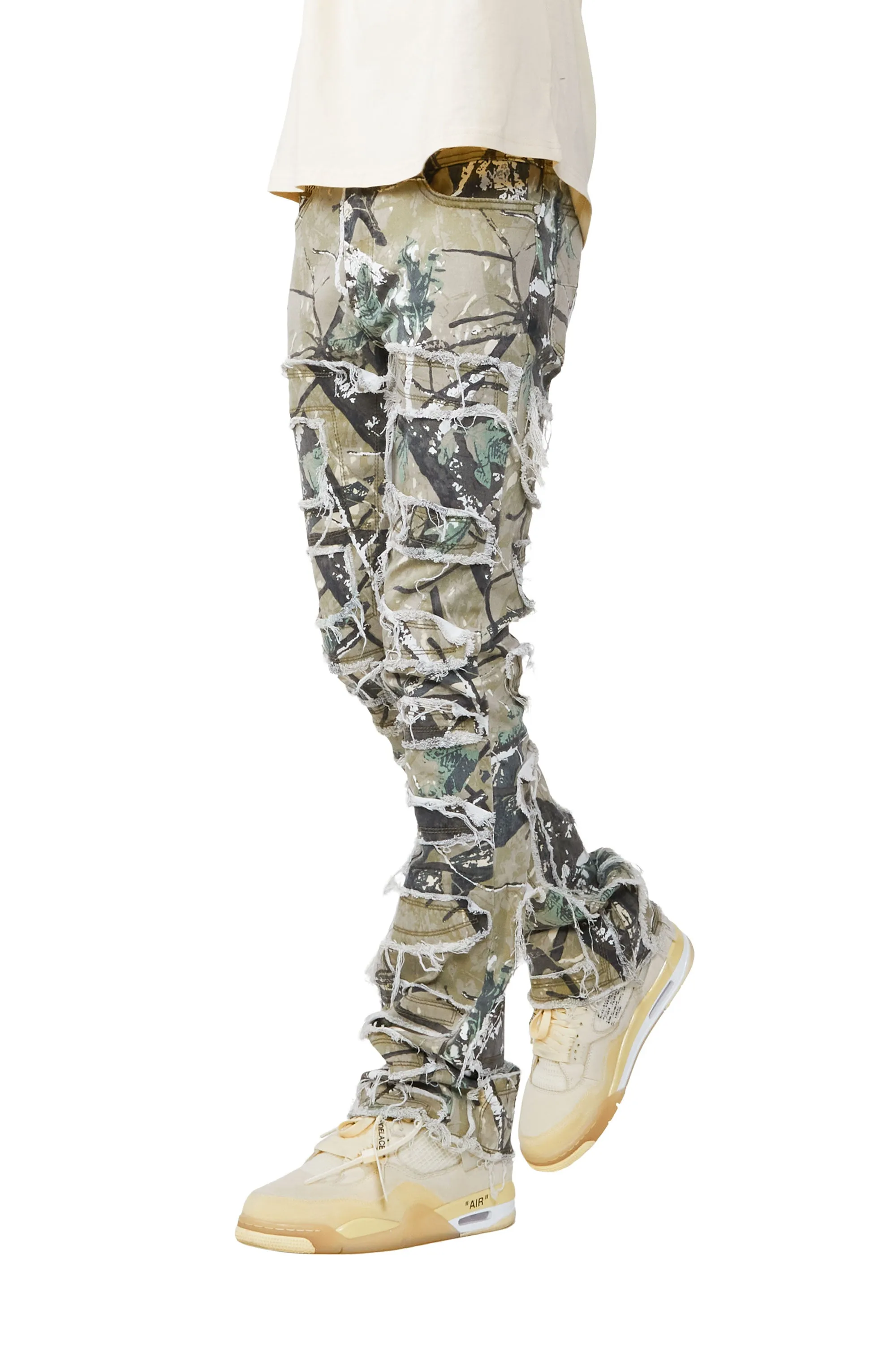 Camo Stacked Flare Jean Flared Looking for Men