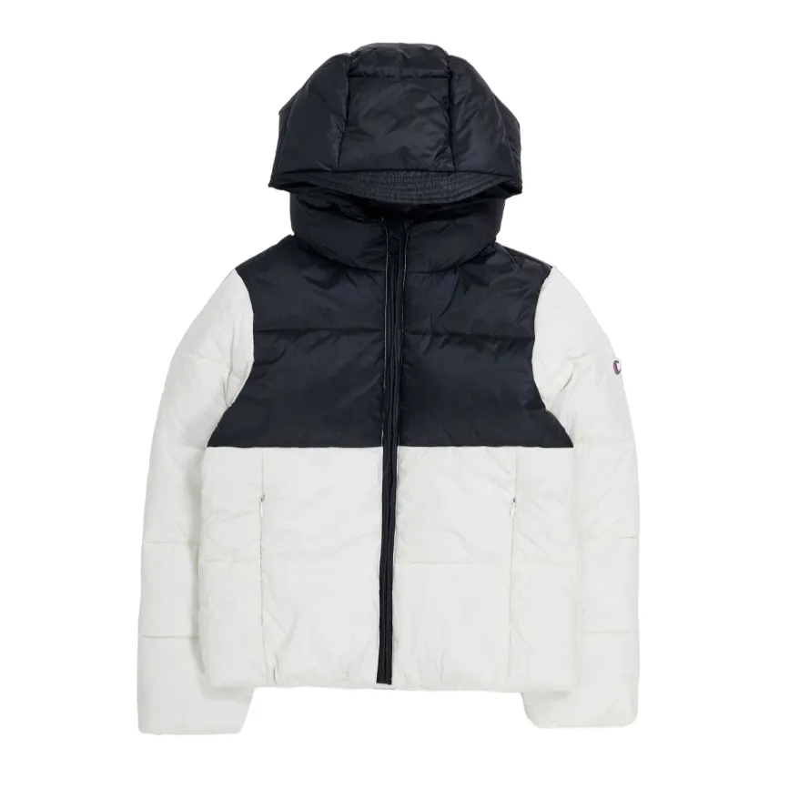 Optimized Title: Champion Mens Hooded Jacket 404832 WW036 - Classic White and Black