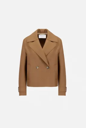 Cropped Peacoat Light Pressed Wool - Toffee