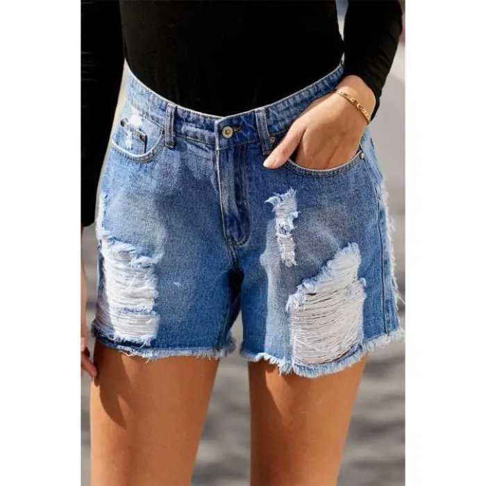 Distressed Jean Shorts