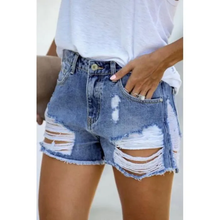 Distressed Jean Shorts