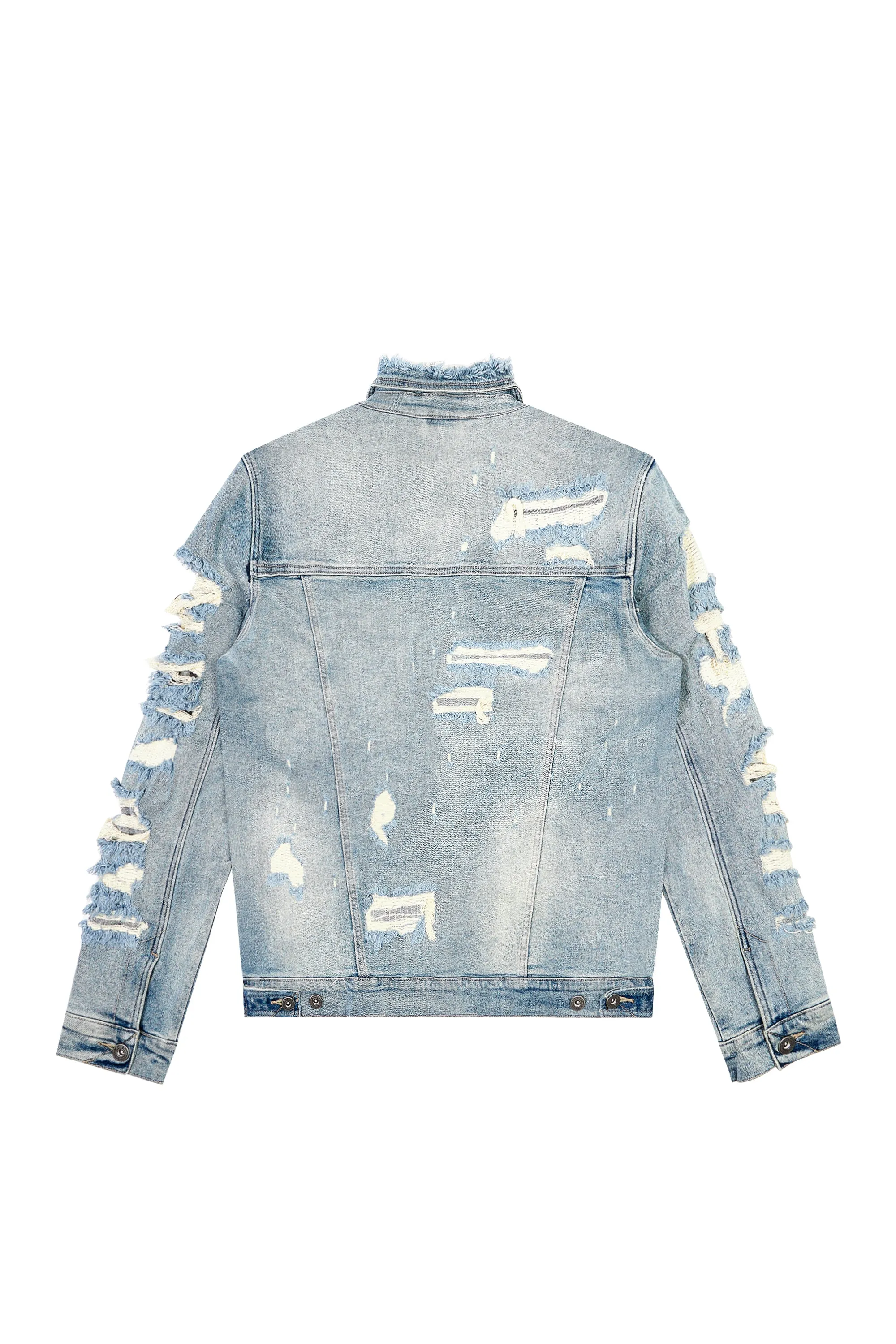 Distressed Rip & Repair Jean Jacket - Suffolk Blue