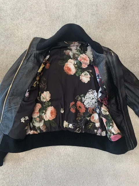 Dolce & Gabbana Black Leather Jacket 40 UK 8-10