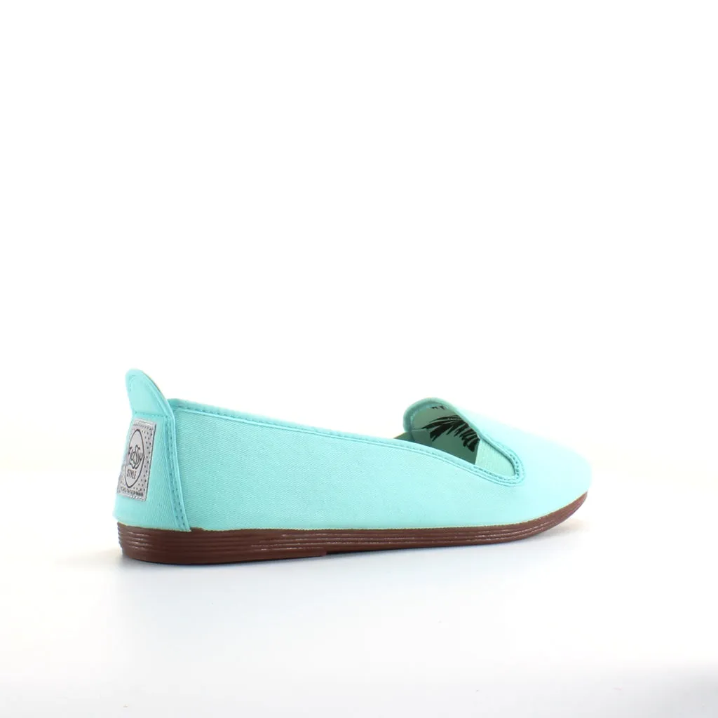 Flossy Mijas Ballerina Blue Textile Womens Slip On Plimsolls