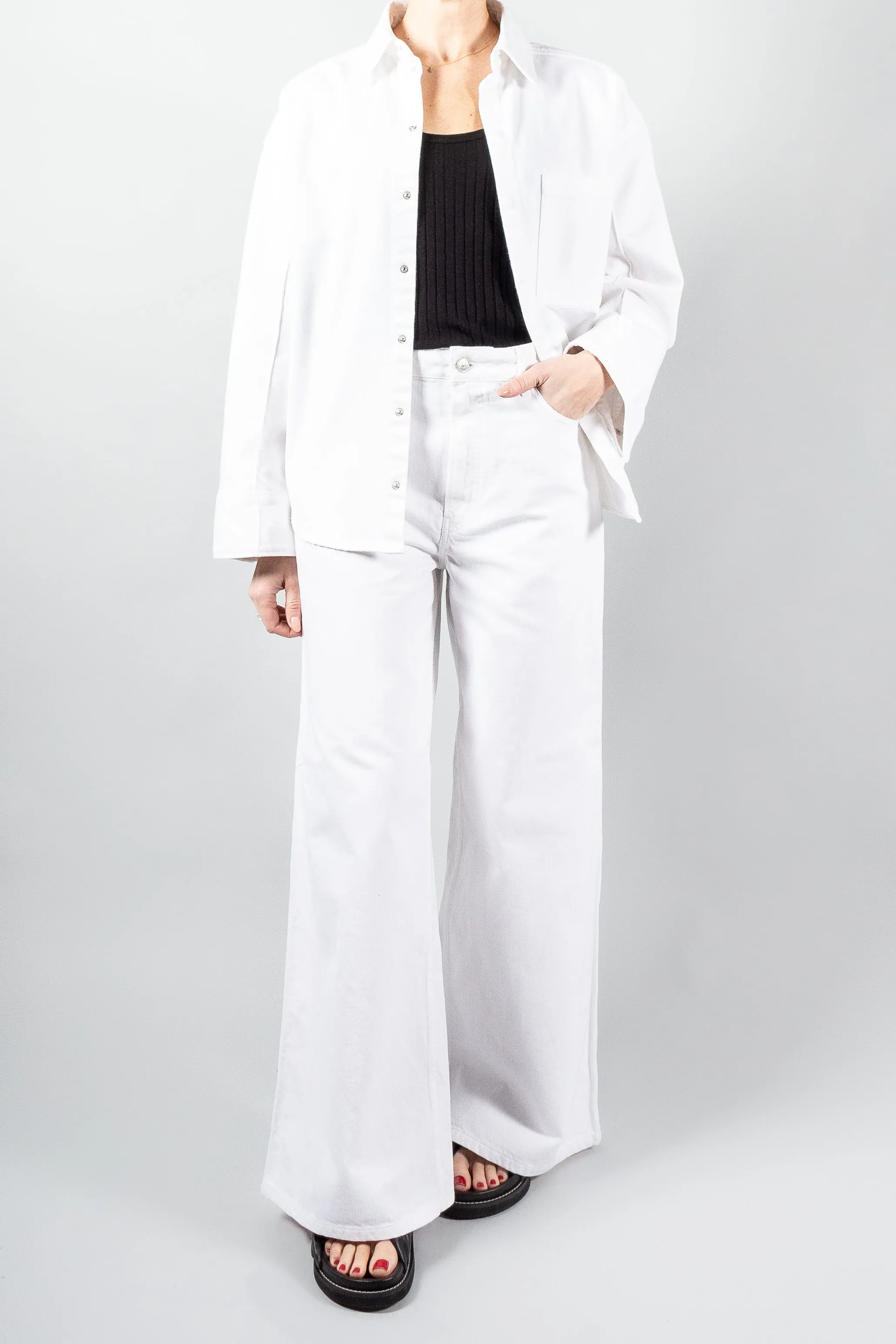 Gauchere White Denim Shirt Jacket