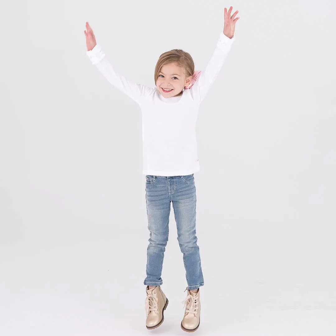 Girls Light Wash Skinny Jeans