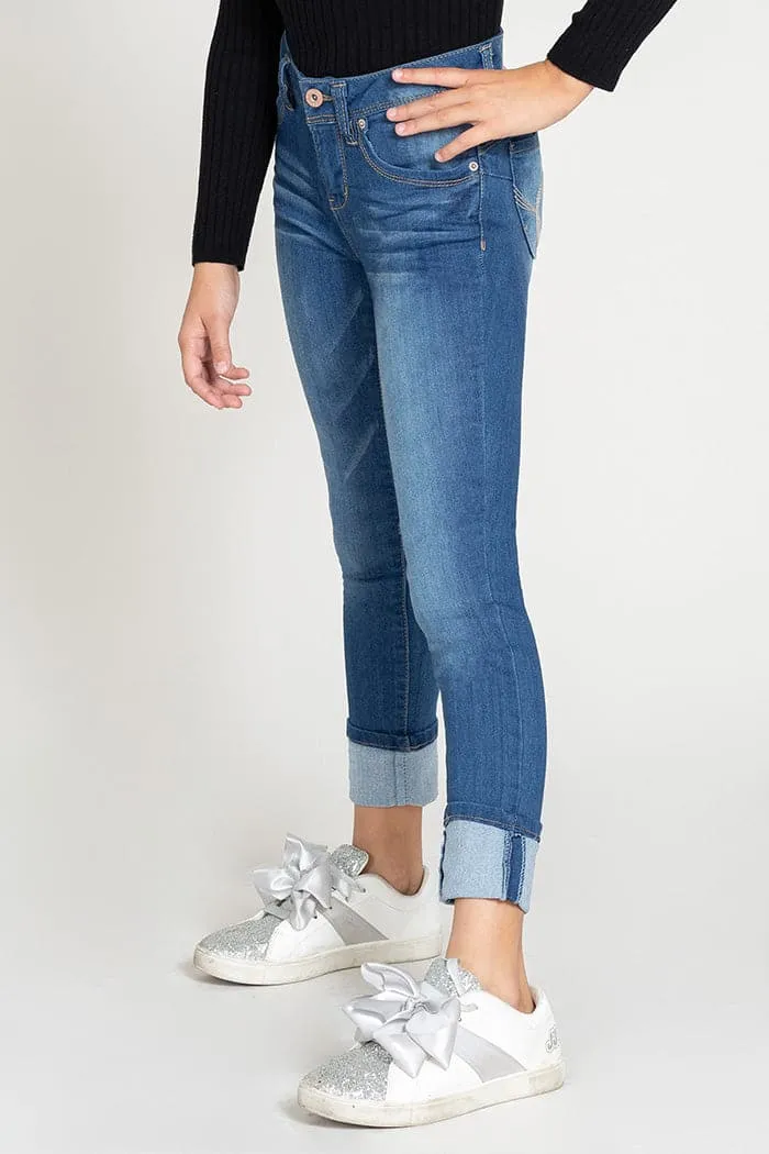 Girls WannaBettaFit Cuffed Denim Skinny Jeans