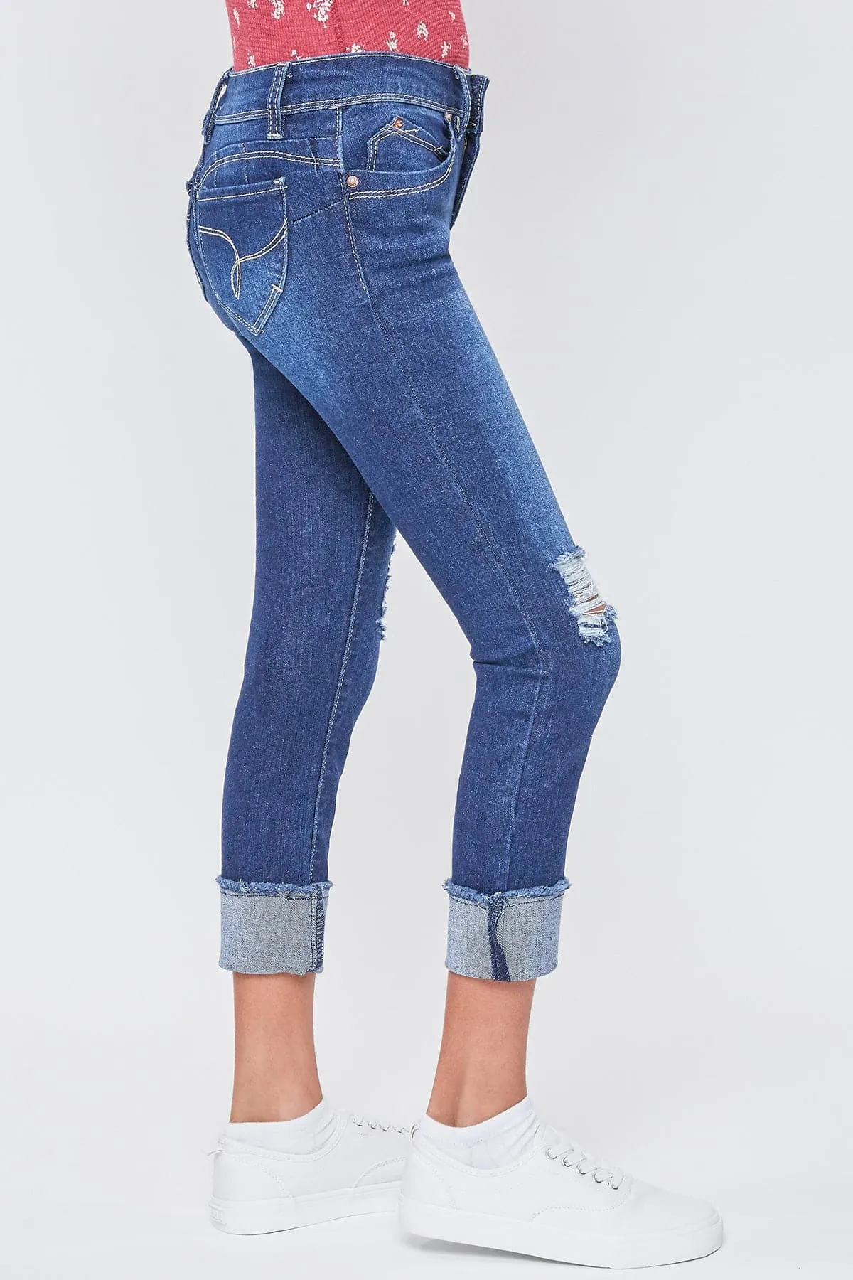 Girls WannaBettaFit Mid-Rise Mega Cuff Skinny Jeans