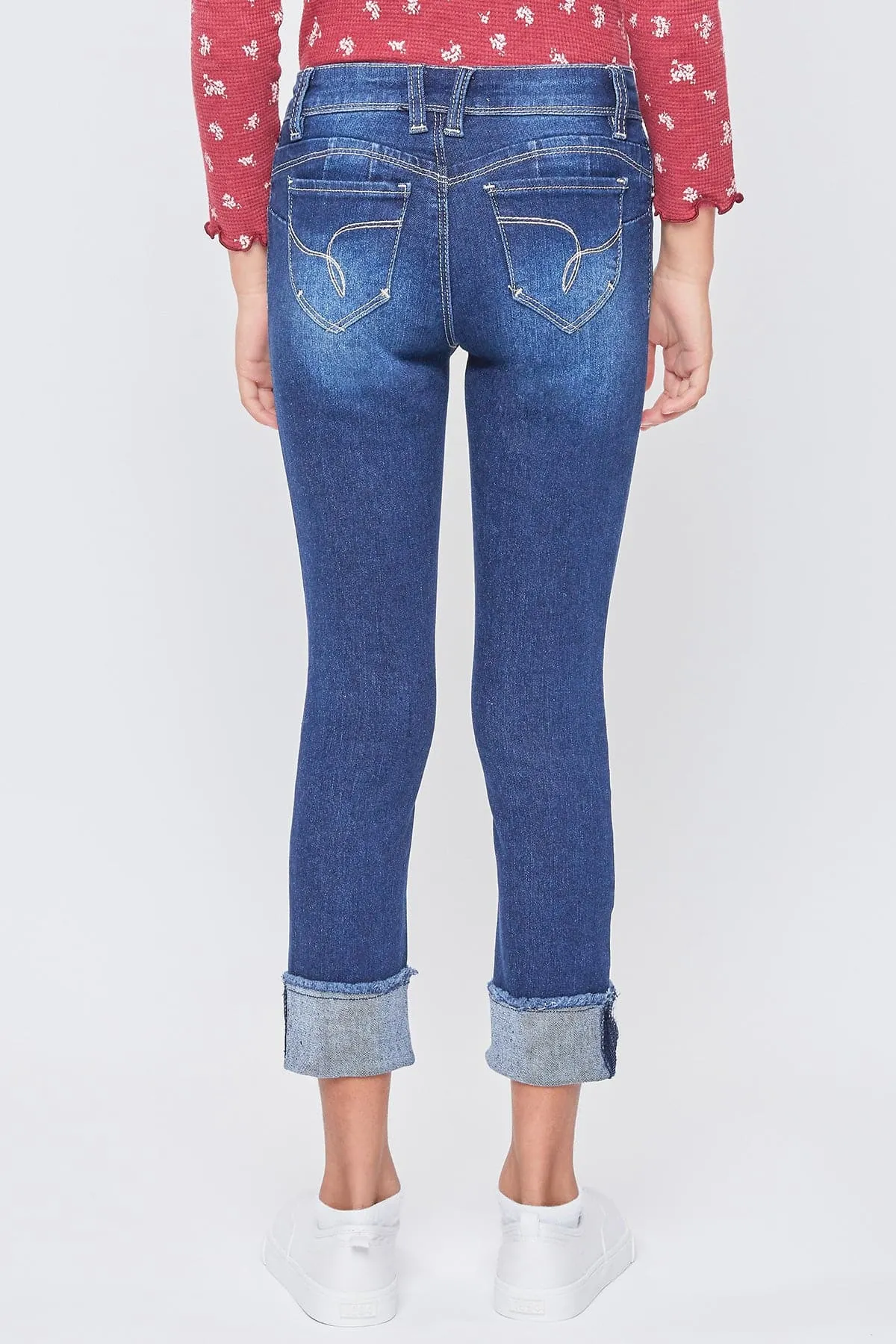 Girls WannaBettaFit Mid-Rise Mega Cuff Skinny Jeans