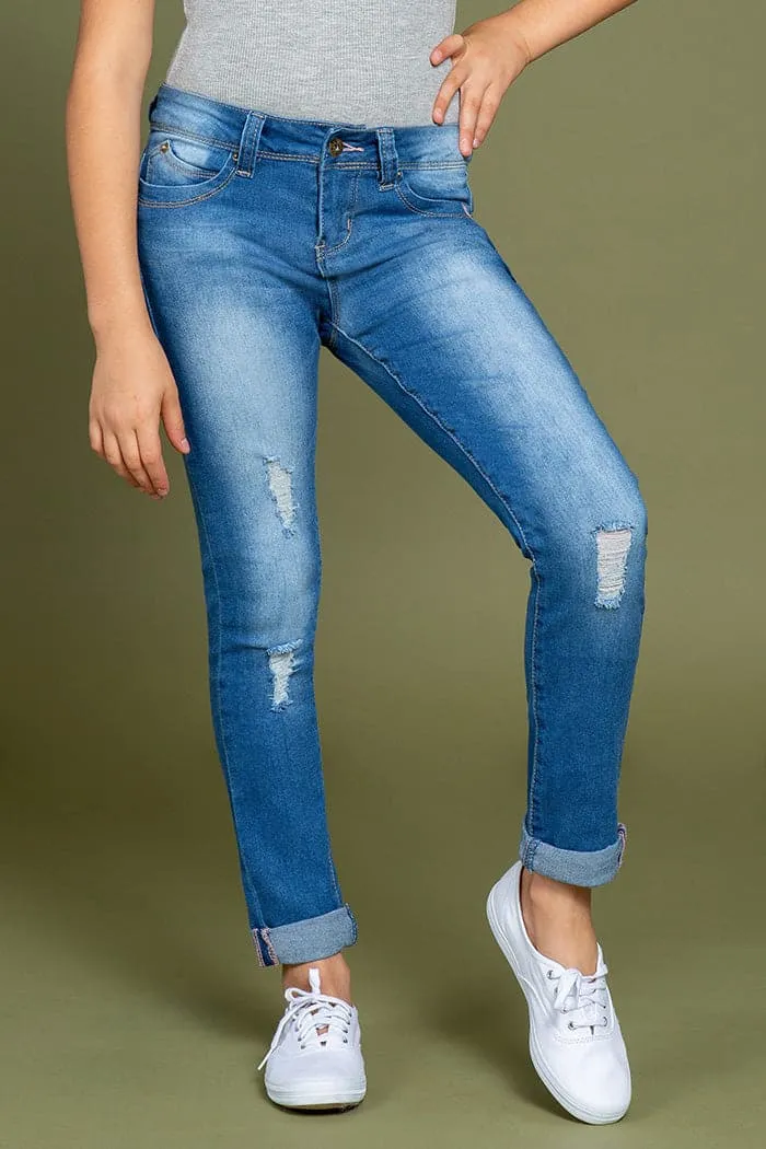 Girls WannaBettaFit Rolled Ankle Jeans