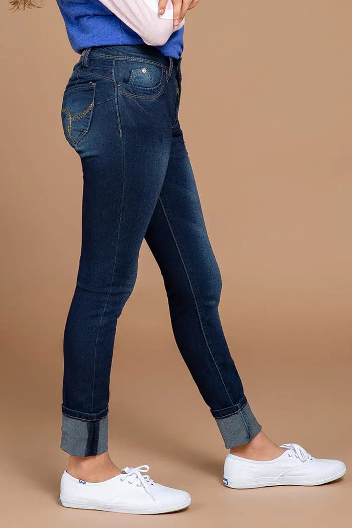 Girls WannaBettaFit Wide Cuff Skinny Jeans