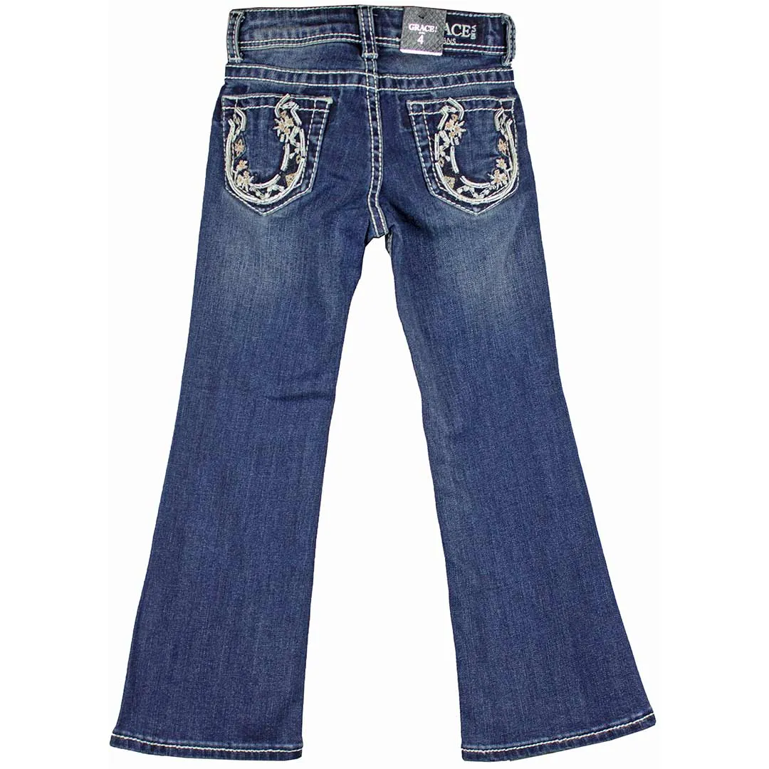 Grace in LA Toddler Girls' Horseshoe Bootcut Jeans