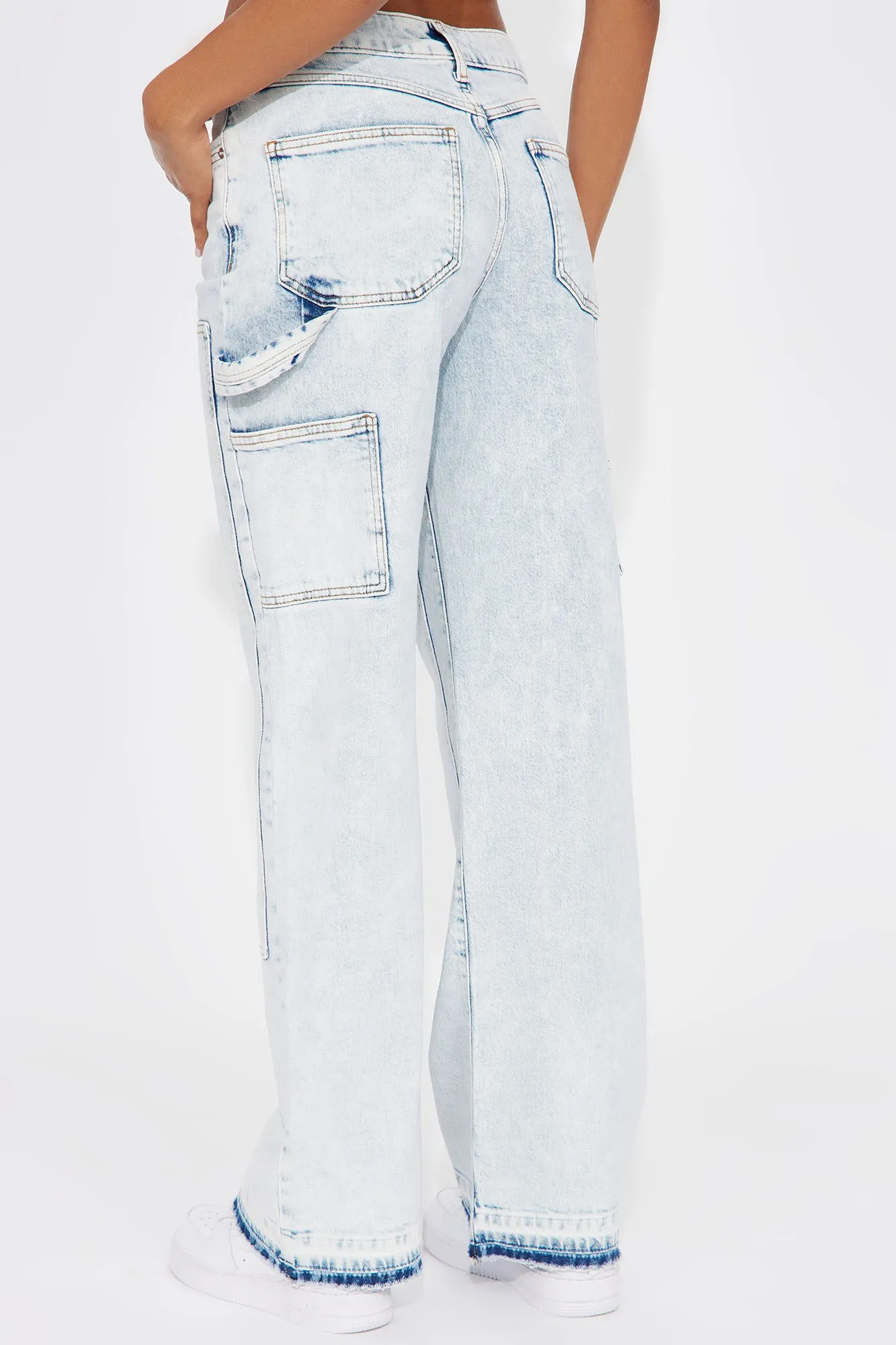 Instant Connection Straight Leg Stretch Carpenter Jeans - Light Wash