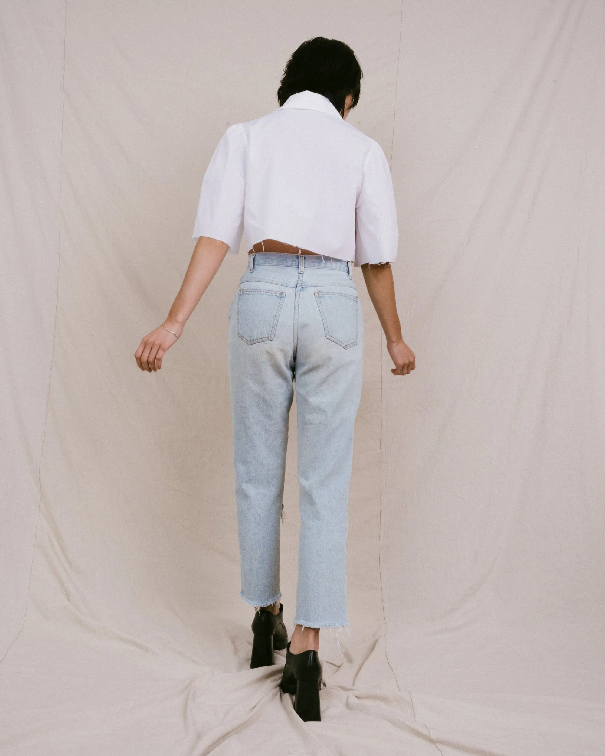 Jean Blouse in Alabaster