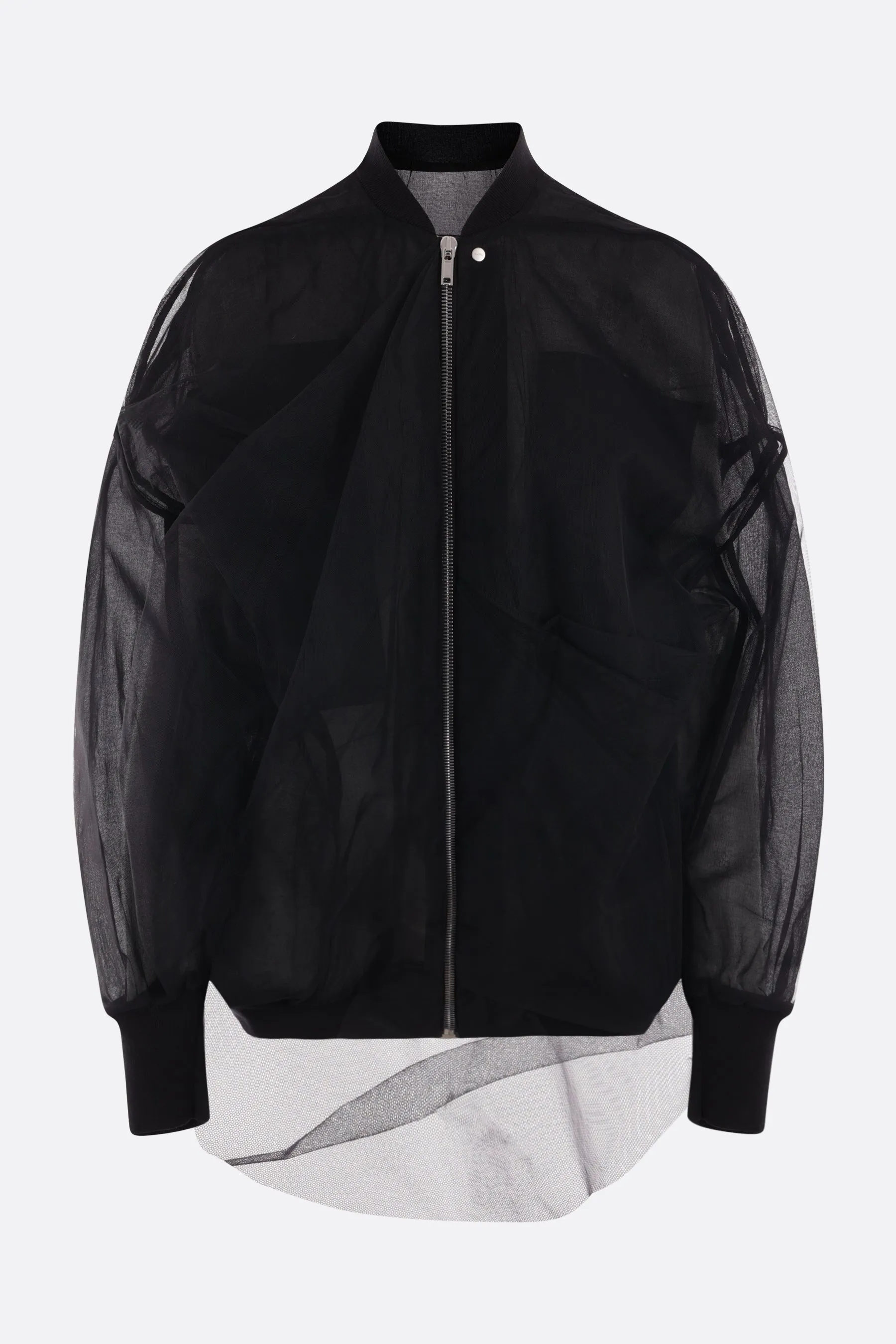 Jumbo Ripple Flight tulle oversize bomber jacket