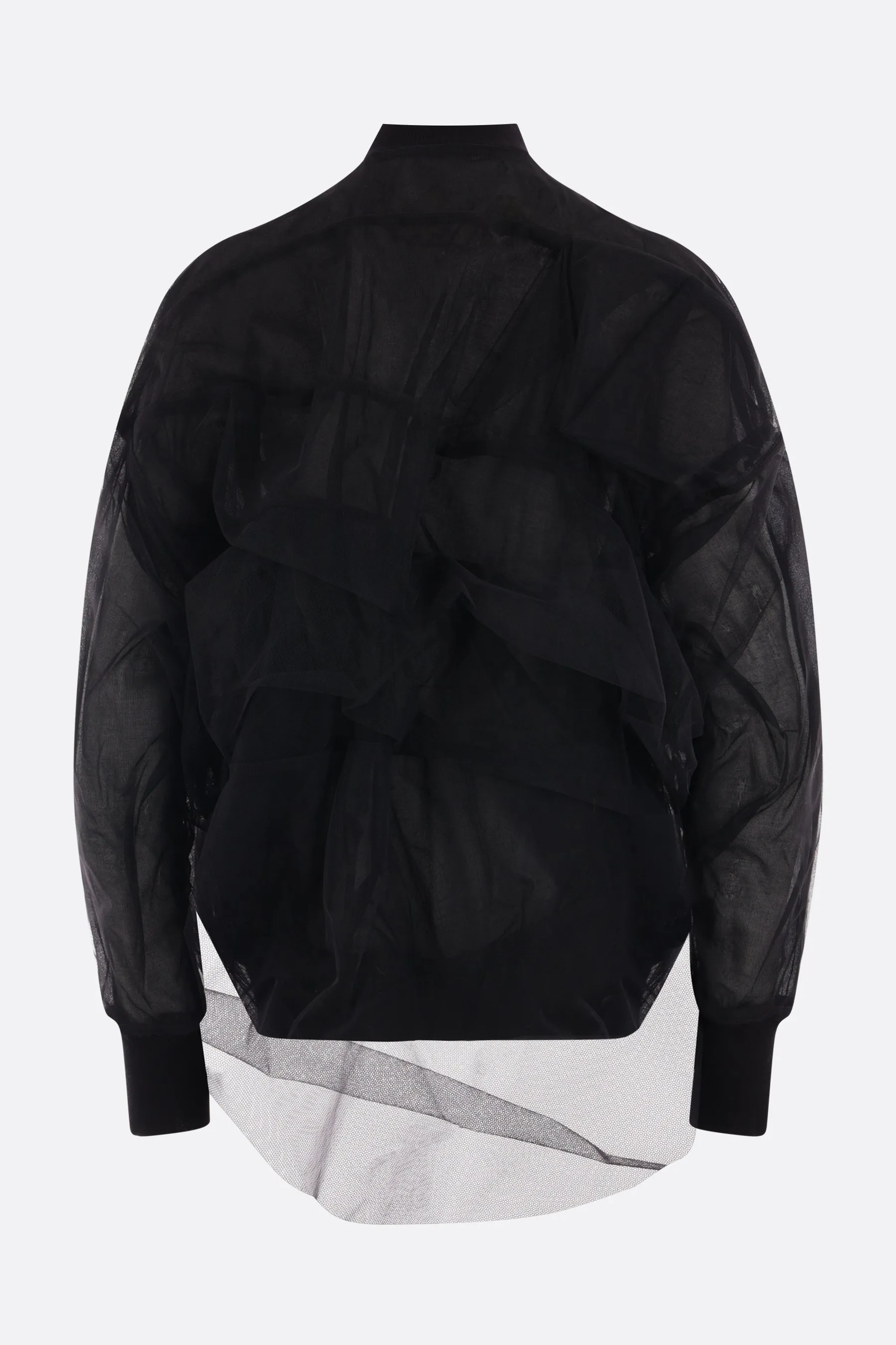 Jumbo Ripple Flight tulle oversize bomber jacket