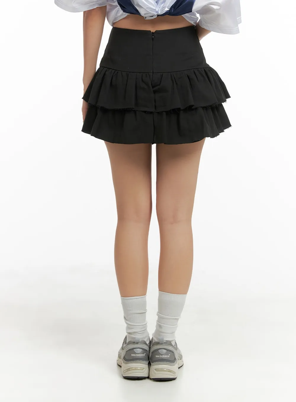 Lace-Up Frill Mini Skirt CM426