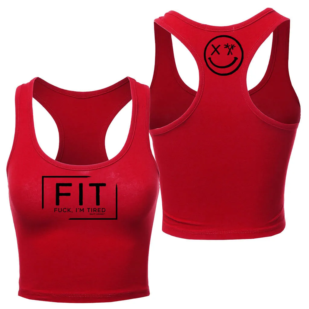 Ladies "FIT" Racerback Crop Tank | Micro