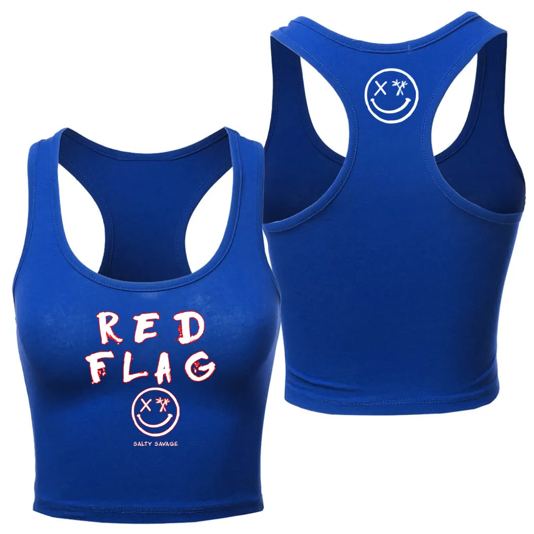 Ladies "RED FLAG" Racerback Crop Tank