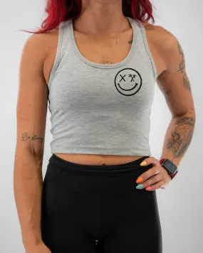 Ladies "Spliced Smile" Racerback Crop Tank | Basic