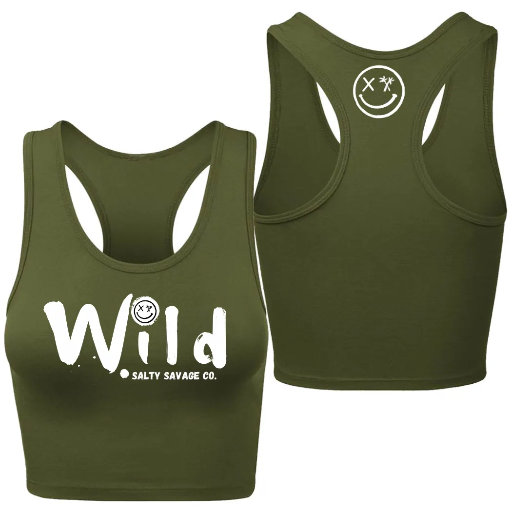 Ladies "Wild" Racerback Crop Tank