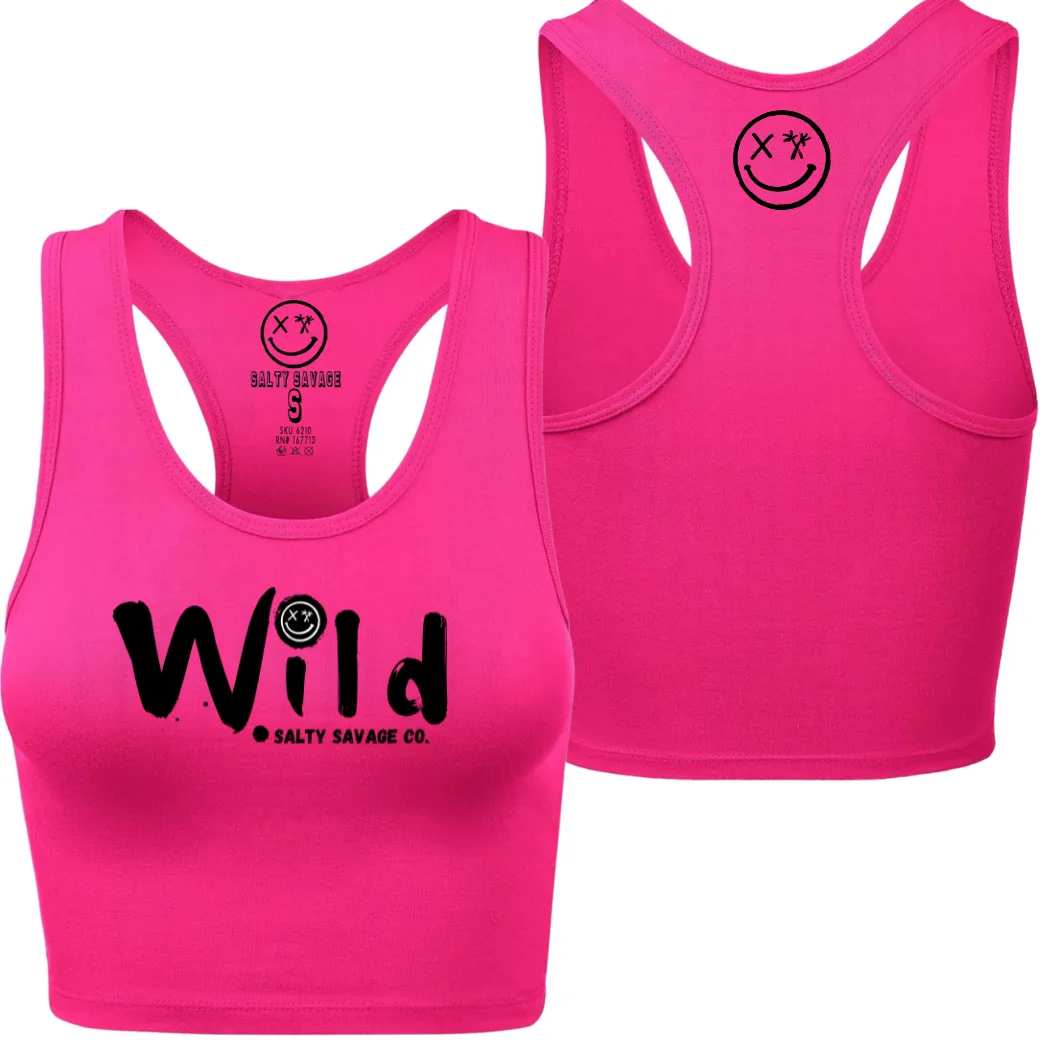 Ladies "Wild" Racerback Crop Tank