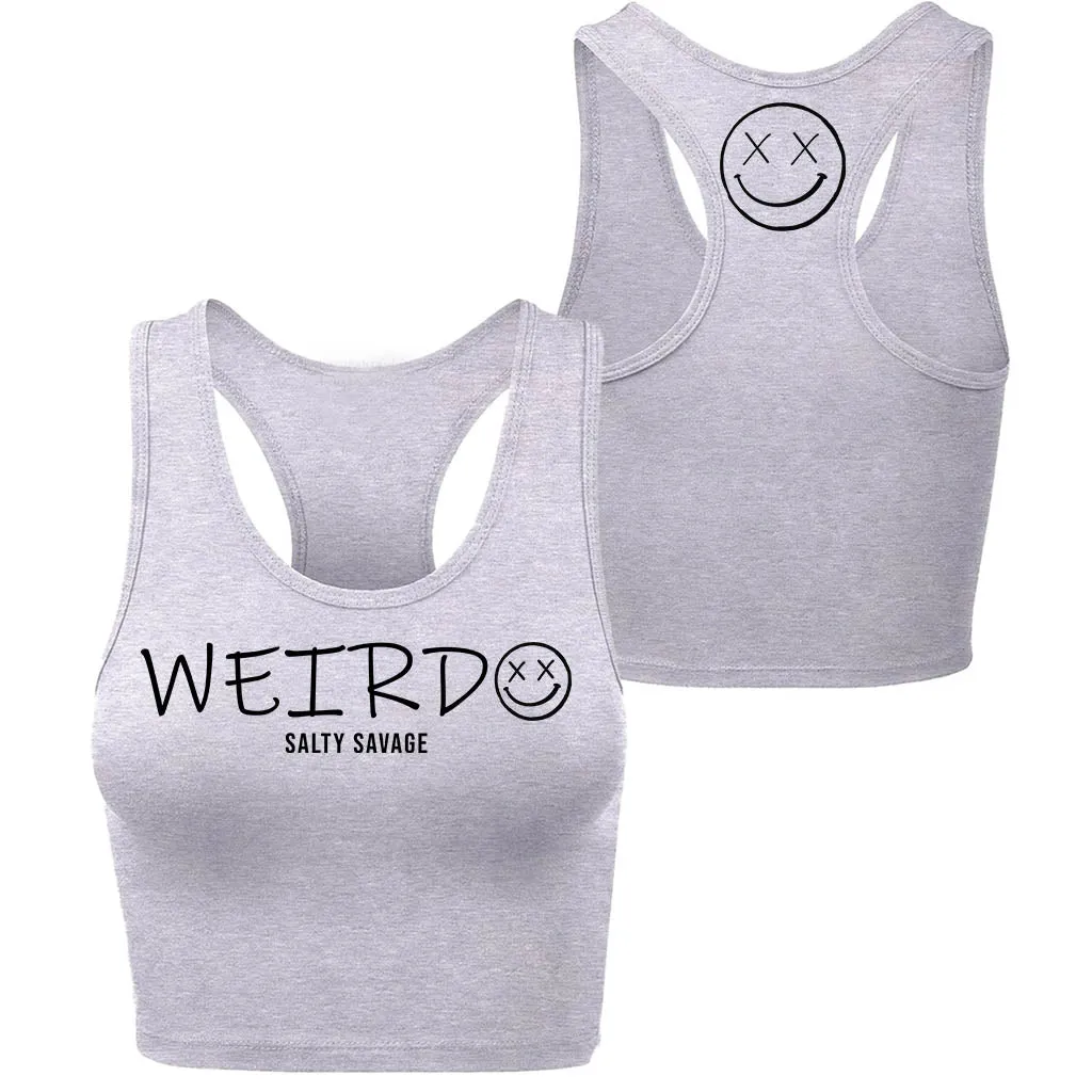 Ladies “WEIRDO” Racerback Crop Tank