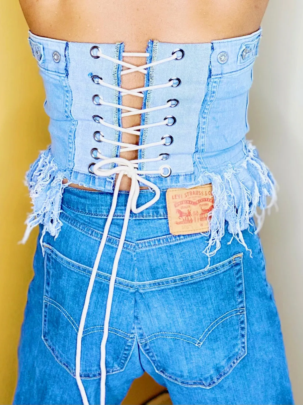 LEVIS Fringe Lace Up Corset