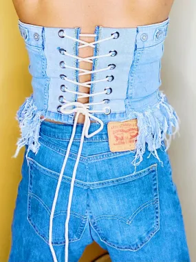 LEVIS Fringe Lace Up Corset