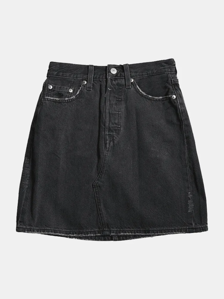 Levis High Rise Deconstructed Skirt - Black