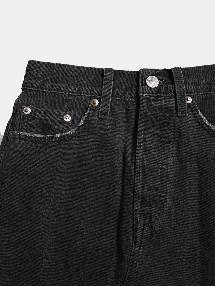 Levis High Rise Deconstructed Skirt - Black