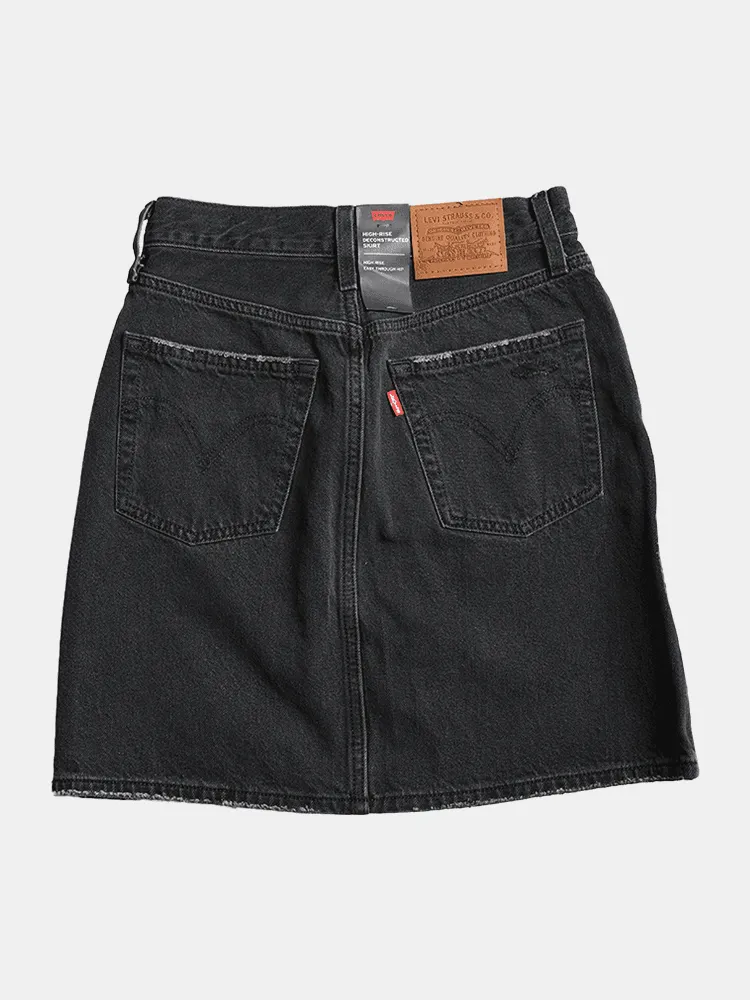 Levis High Rise Deconstructed Skirt - Black