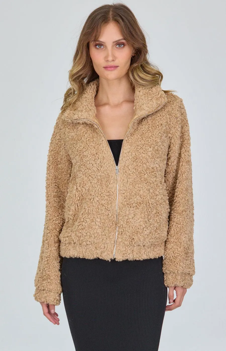 Lucy Fluffy Jacket - Camel