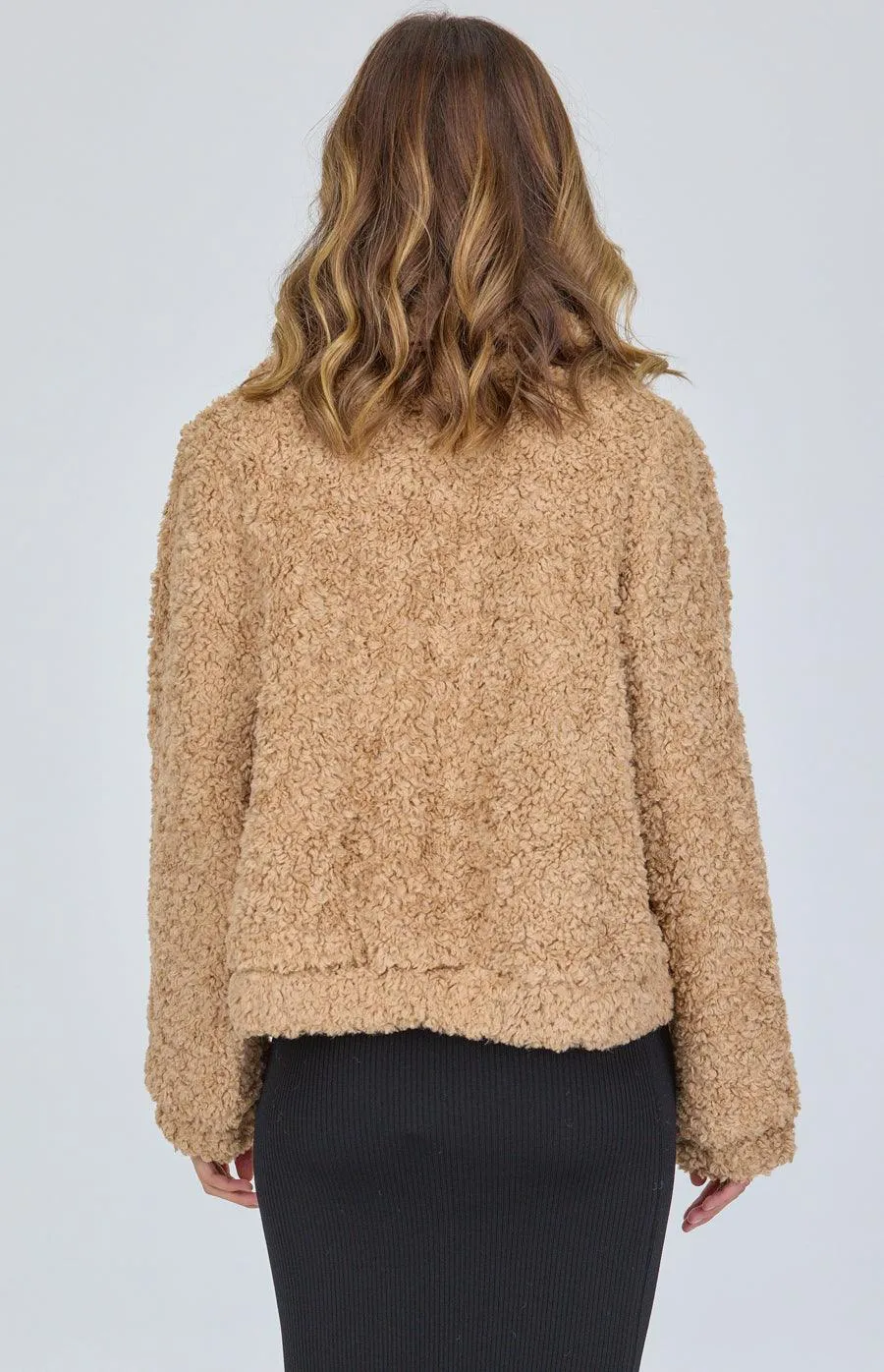 Lucy Fluffy Jacket - Camel