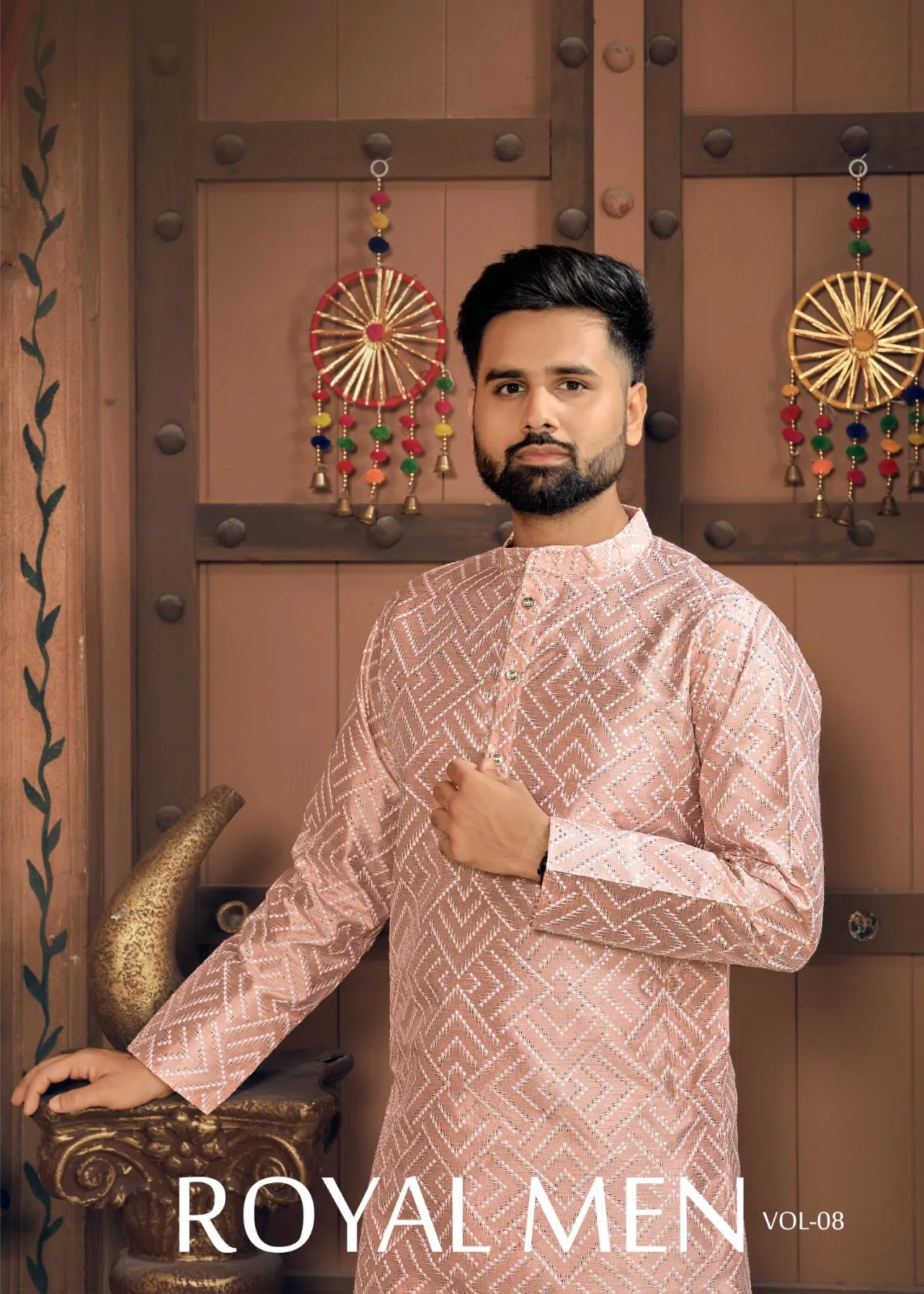 Men Traditional Silk Kurta Pajama Set