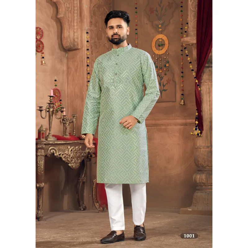 Men Traditional Silk Kurta Pajama Set