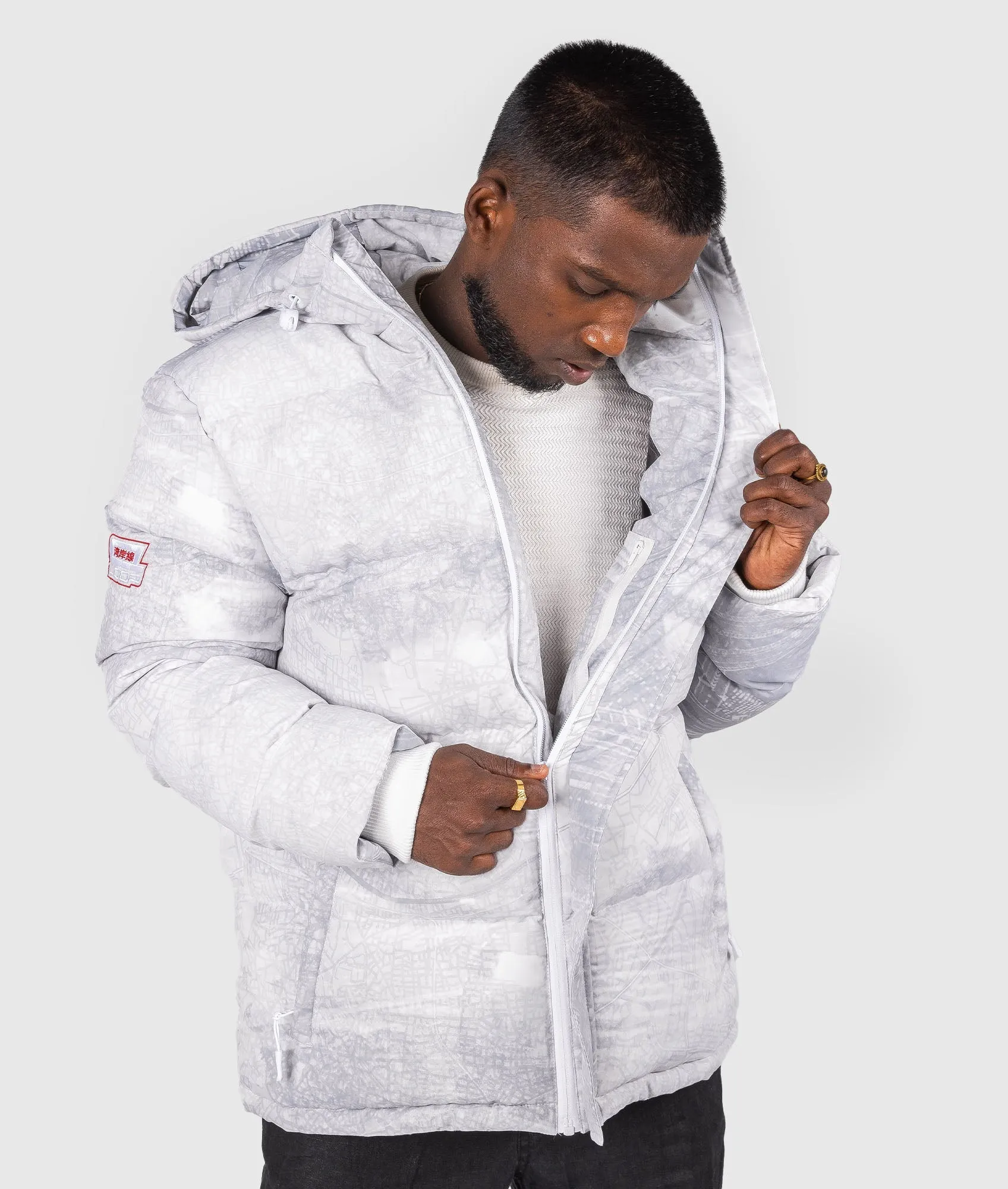 Mens Shuto White Puffer Jacket