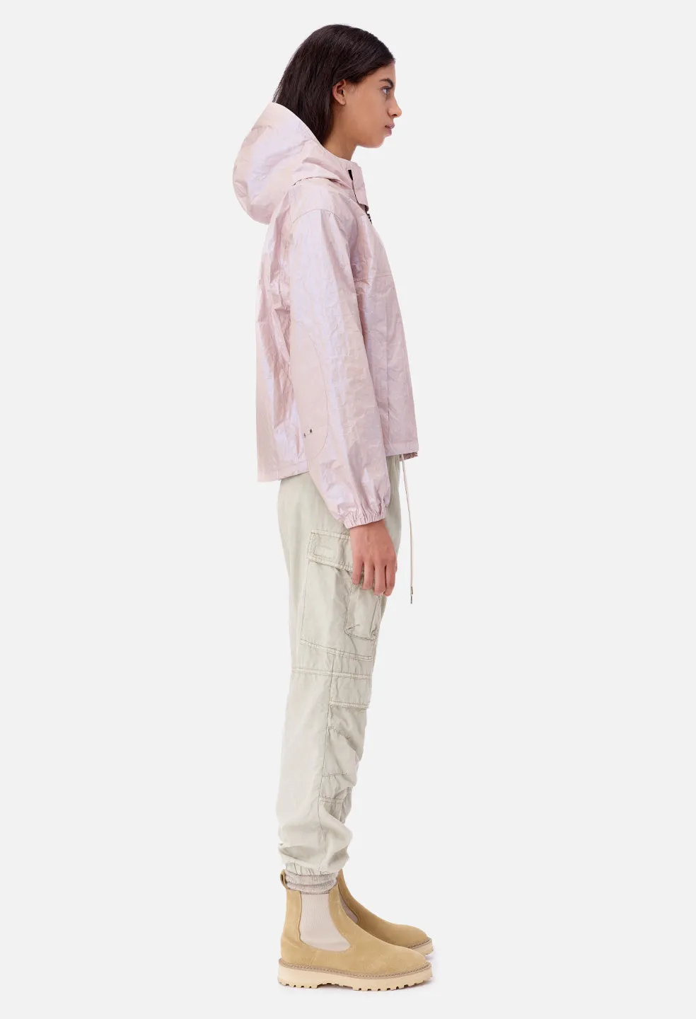 Oversized Cropped Parka / Iridescent Opal