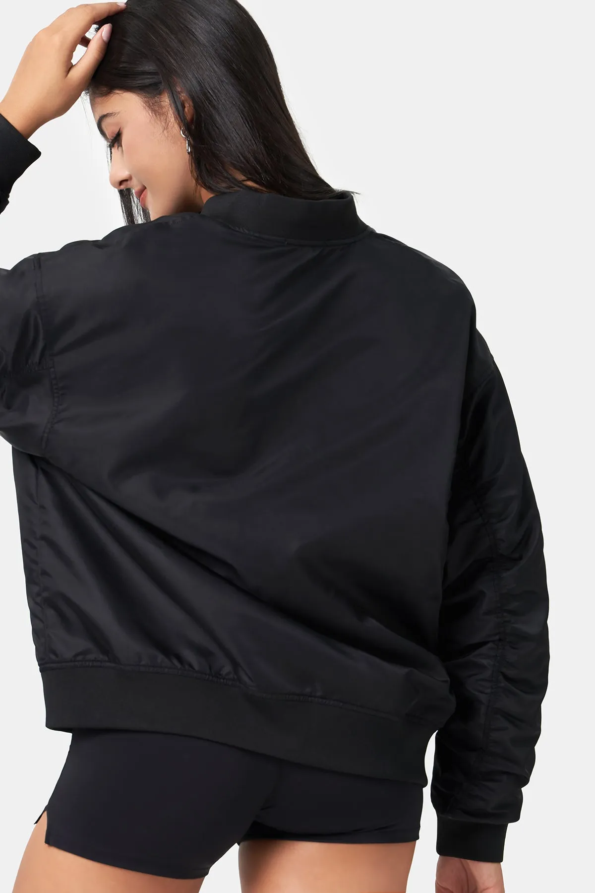 Oversized Quilted Pleated Sleeve Jacket with Padding