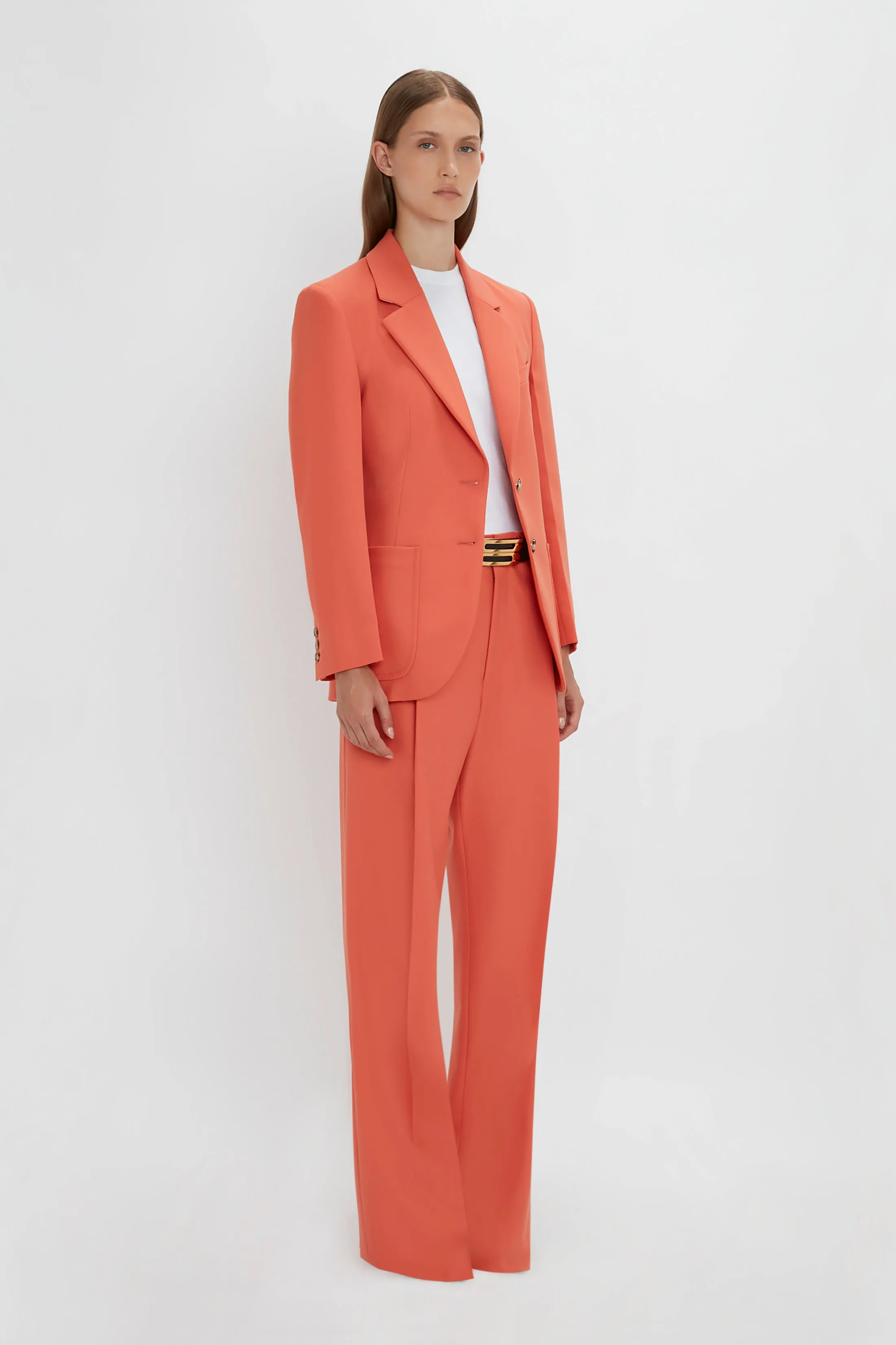 Patch Pocket Jacket In Papaya